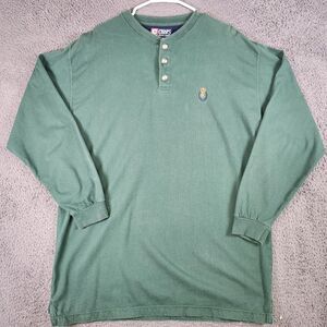Vintage 90s Chaps Ralph Lauren Crest Henley T Shirt Adult XL‎ Green Mens